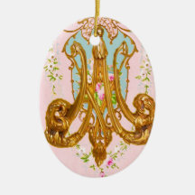 Ornement en céramique de monogramme de Marie Antoi