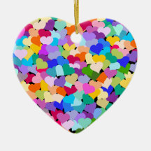 Ornement en forme de coeur de coeurs de confettis 