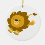 Ornement enthousiaste mignon de lion de bande dess ornements