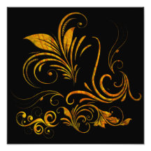 Ornement floral en or photographies d’art
