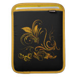 Ornement floral en or poches pour iPad