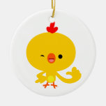 Ornement frais mignon de poulet de bande dessinée ornements