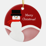 Ornement gai de Noël de bonhomme de neige