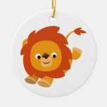 Ornement gai mignon de lion de bande dessinée ornements