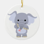 Ornement heureux d'éléphant de bande dessinée ornements