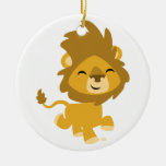 Ornement heureux mignon de lion de bande dessinée