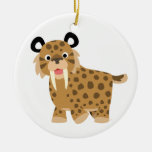 Ornement heureux mignon de Smilodon de bande dessi ornements
