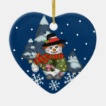 Ornement mignon de Noël avec le bonhomme de neige