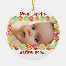 Ornement mignon de photo de Noël de menthe poivrée