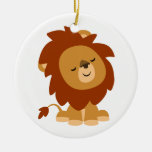 Ornement paisible mignon de lion de bande dessinée ornements
