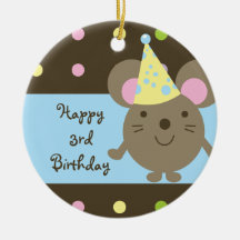 Ornement personnalisable de joyeux anniversaire de
