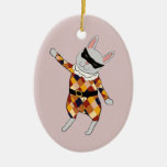 Ornement personnalisable de lapin de harlequin de 