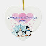 Ornement personnalisable de Noël de couples de pin
