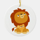 Ornement protecteur de lion de papa de bande dessi ornements