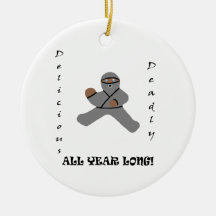 Ornement rond d'homme de pain de Ninja