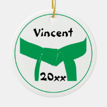 Ornement rond fait sur commande de ceinture verte 