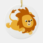 Ornement sautant de lion de bande dessinée mignonn ornements