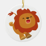 Ornement sautant mignon de lion de bande dessinée ornements