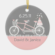 Ornement tandem de souvenir de mariage de bicyclet