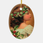 Ornement victorien de fille de houx
