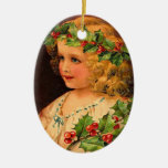 Ornement victorien de fille de houx