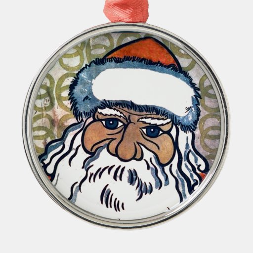 Ornement vintage de portrait du père noël