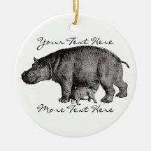 Ornement vintage d'hippopotame