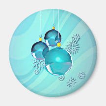 ORNEMENTS et FLOCONS DE NEIGE BLEUS par SHARON SHA Aimants