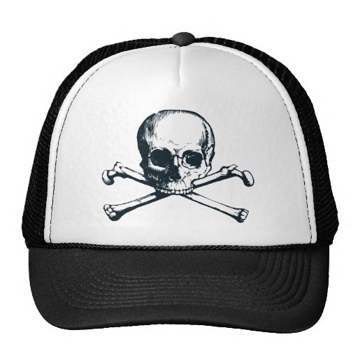 os croisés de crâne casquettes de camionneur