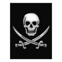 Os croisés vitreux de crâne et d'épée de pirate bristols personnalisés