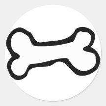 Os de chien mignon de bande dessinée autocollant