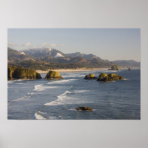 OU, côte de l'Orégon, parc d'état d'Ecola, vue de  Posters