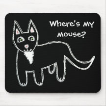 Où est ma souris ? Chat noir Tapis De Souris