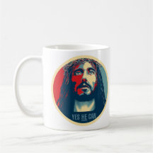 Oui IL peut - tasse - image ronde
