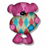 ours à motifs de losanges doux de coeur découpages en acrylique