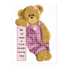 Ours affectueux tendre carte postale