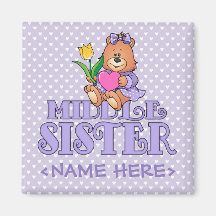 Ours avec la soeur de milieu de coeur magnets pour réfrigérateur