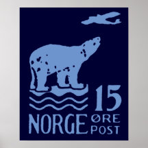Ours blanc 1925 norvégien affiche