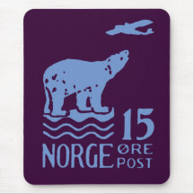 Ours blanc 1925 norvégien tapis de souris