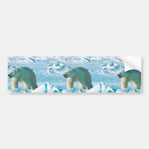 Ours blanc autocollants pour voiture