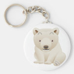 Ours blanc de bébé mignon et câlin porte-clef