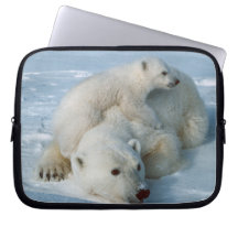 Ours blanc et amants de faune de CUB Housses Ordinateur