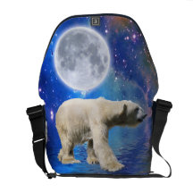 Ours blanc et sac messenger arctique à lune besace
