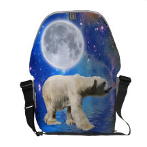 Ours blanc et sac messenger arctique à lune sacoche