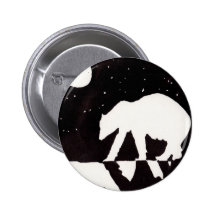 Ours blanc la nuit sur l'océan arctique pin's avec agrafe