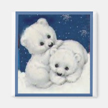 Ours blanc mignon CUB Aimant