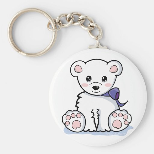 Ours blanc mignon porte-clé