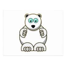 Ours blanc polaire ice bear carte postale