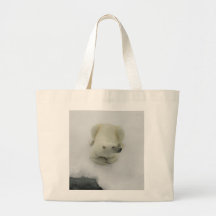 Ours blanc somnolant sac de toile