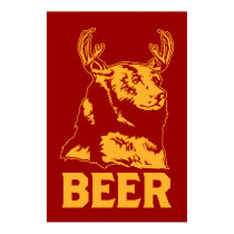 Ours + Cerfs communs = bière posters